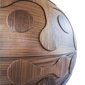 zoom création sur-mesure sphère en bois